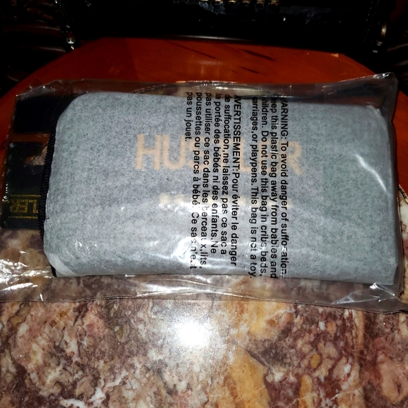 Hustler Black Patent Faux Leather Wristlet or Cosmetic Bag - Picture 5 of 5